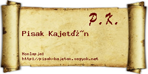 Pisak Kajetán névjegykártya